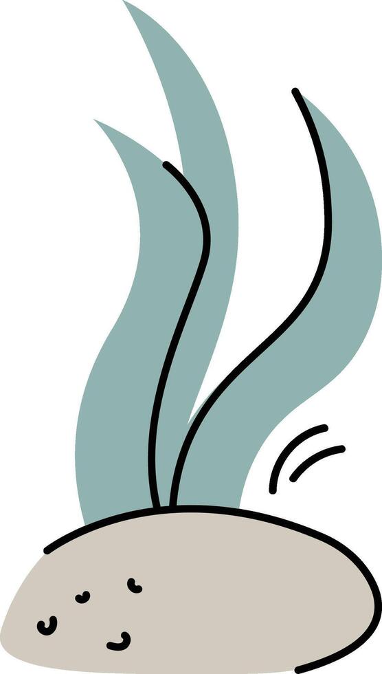 Cartoon Rock with Seaweed vector