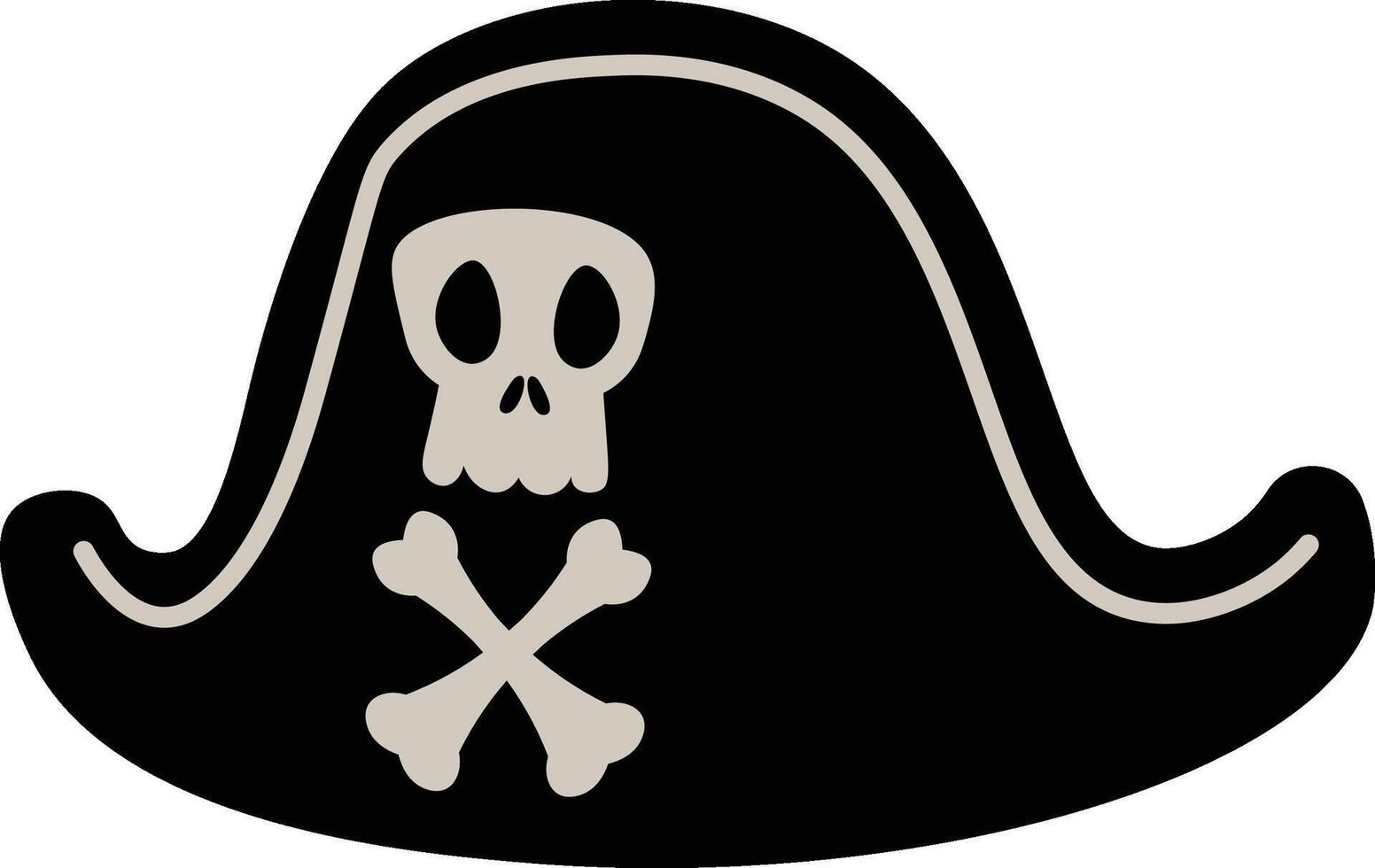 Pirate Hat with Skull Emblem Sign vector