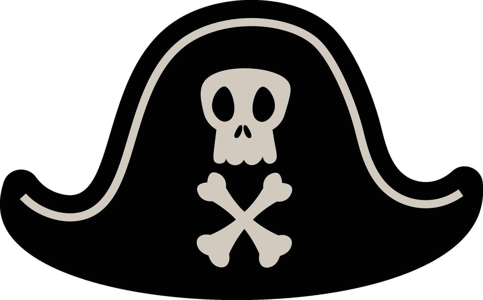 Pirate Hat with Skull Emblem Element vector
