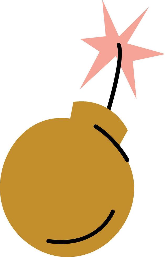 Cartoon Bomb with Lit Fuse vector