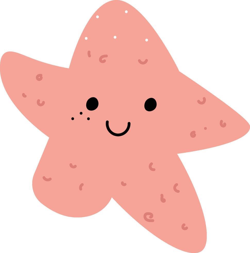 Smiling Starfish Character Sign vector
