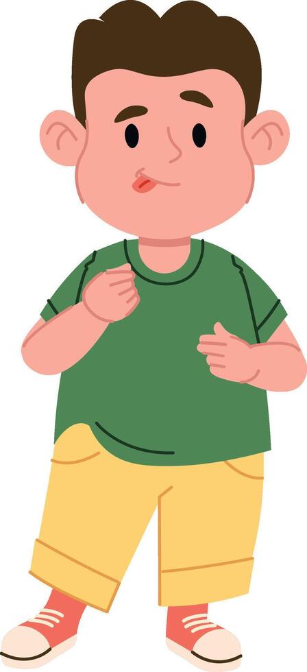 Playful Boy Cartoon Character vector