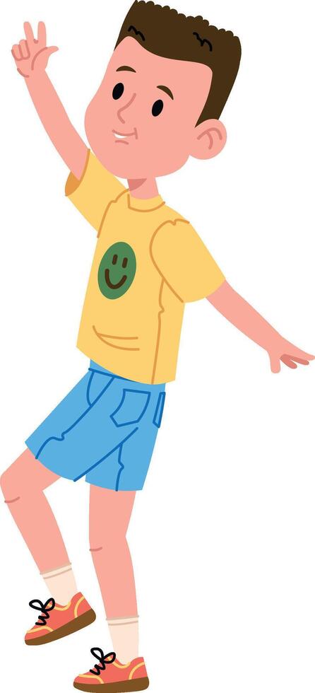 Boy in Casual Outfit Kid vector