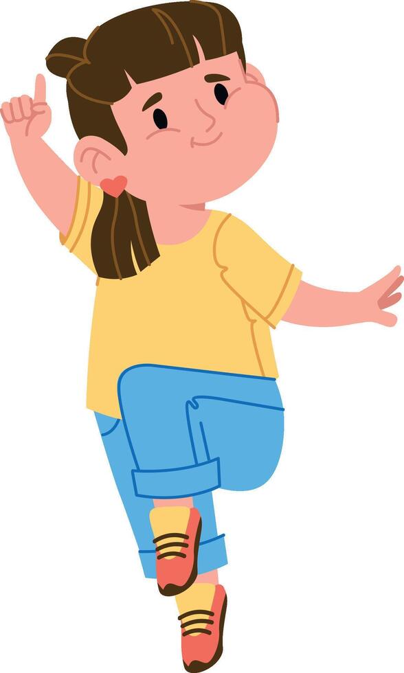 Happy Girl Dancing Joyfully vector