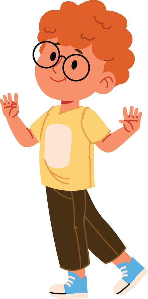 Cheerful Boy with Glasses vector