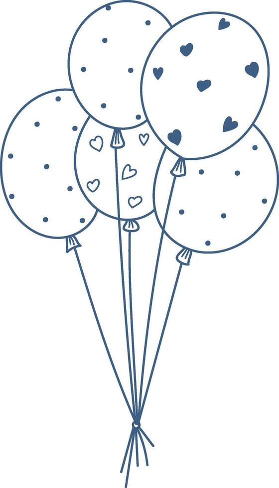 Balloon Bouquet with Heart Patterns vector