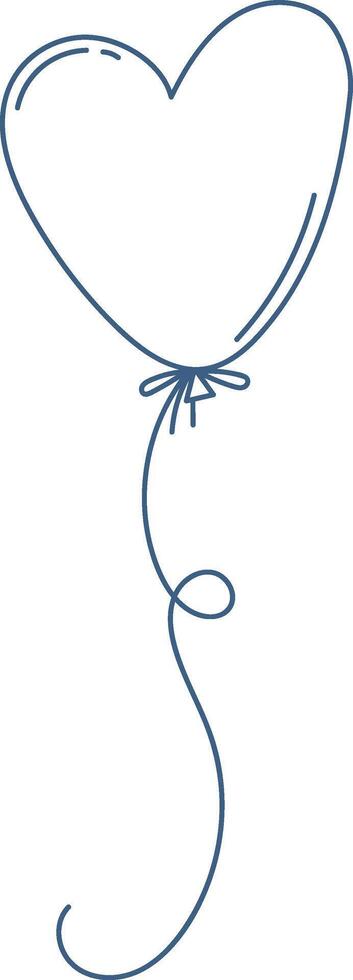 Heart Balloon with String Doodle vector