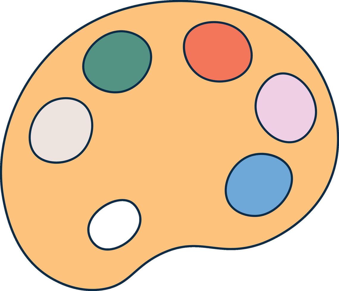 Artist Palette with Paint Blobs Element vector