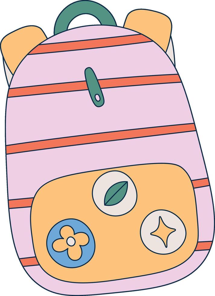 Playful Backpack with Decorative Patches vector
