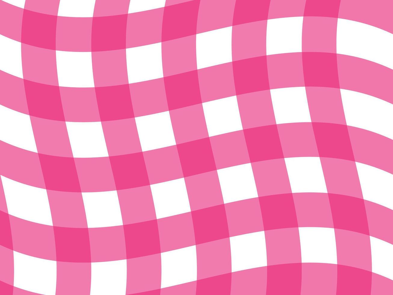 checkered tablecloth with pink color on white background vector
