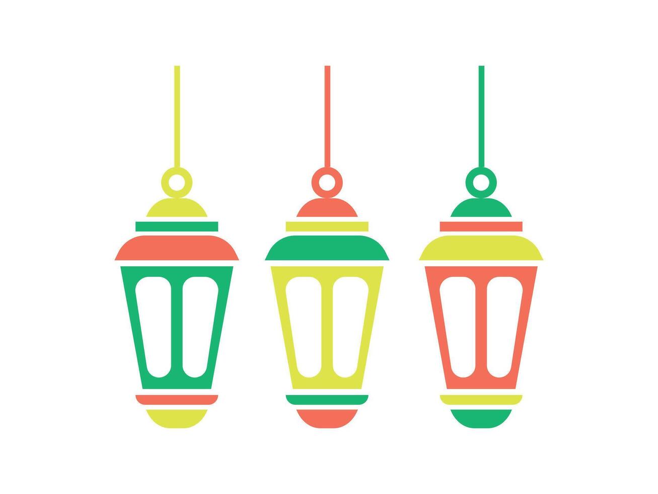 mosque lanterns, Ramadan ornaments, Ramadan decorative lanterns vector