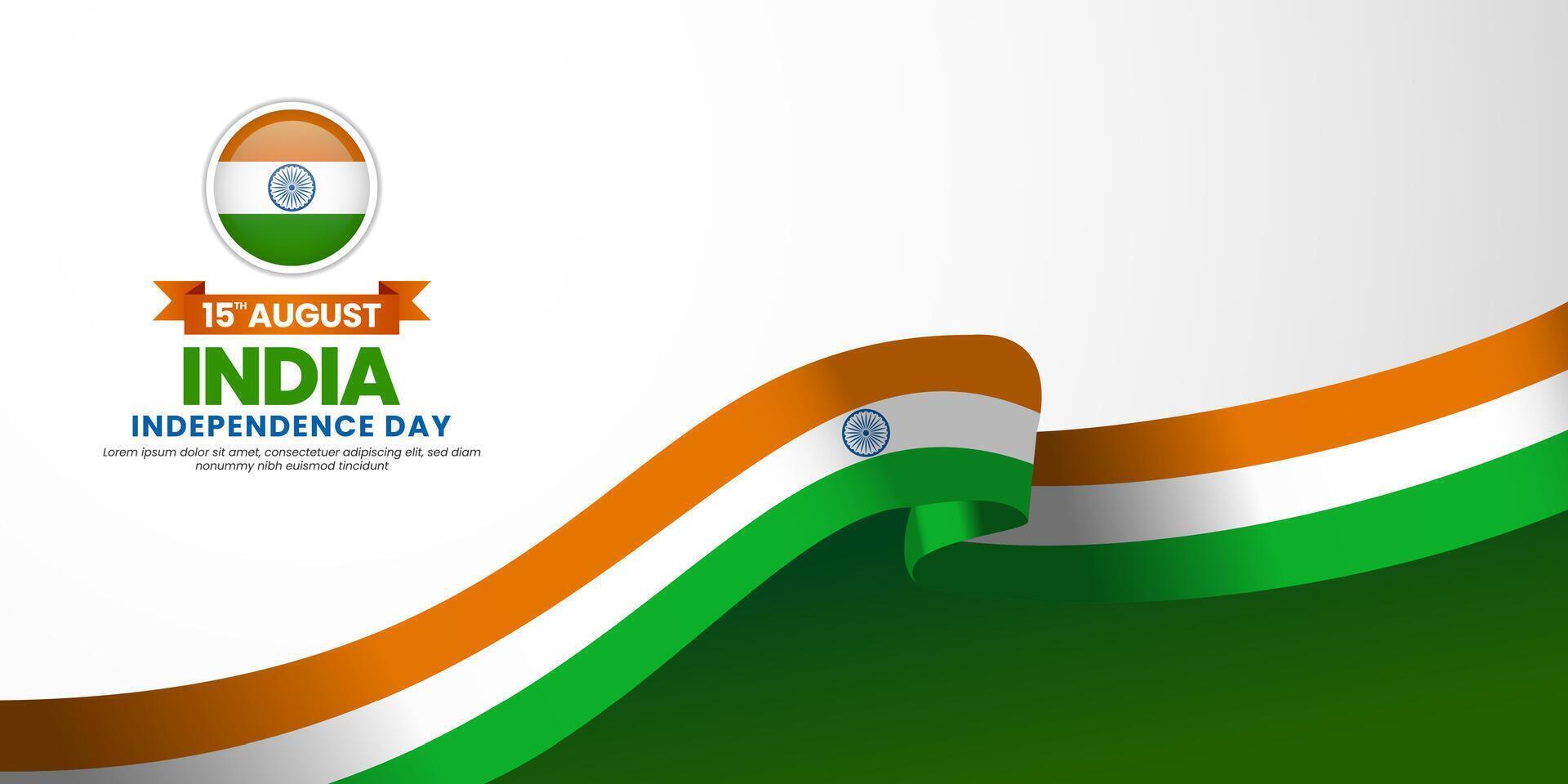 India flag for independence day banner background with waving flag vector