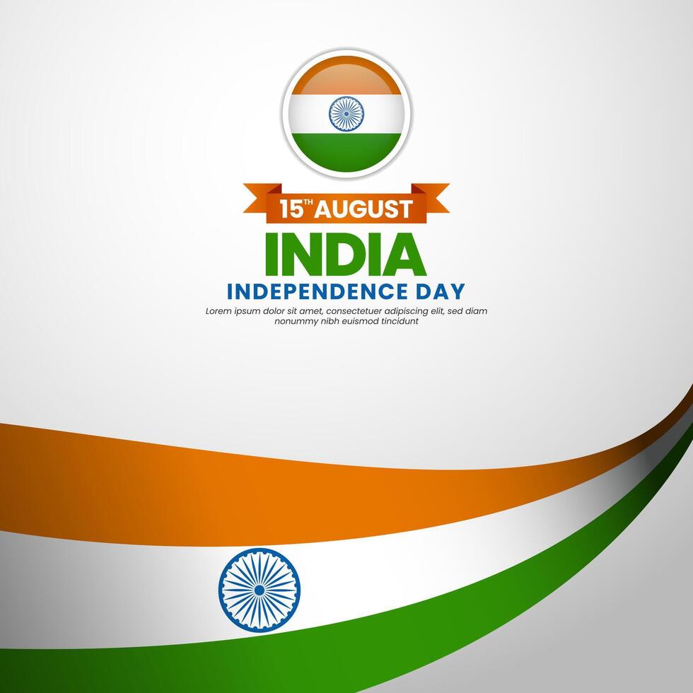 India independence day Square banner background with waving flag vector
