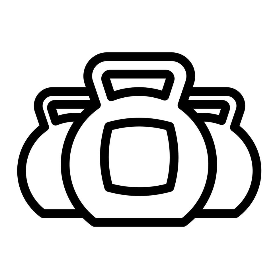 Kettlebell icon with outline style vector