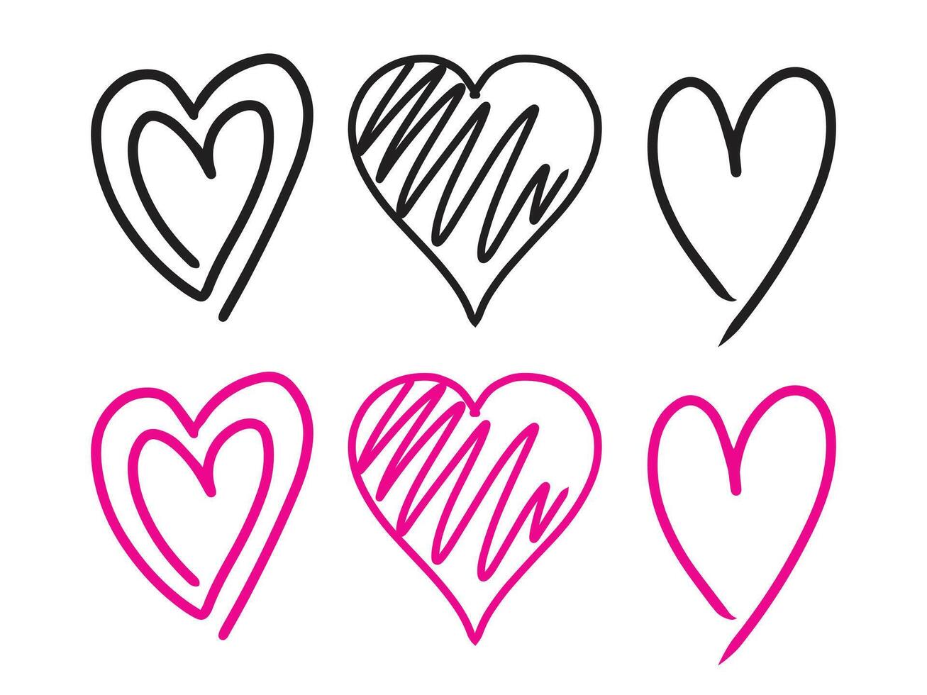 love shape image, with manual hand drawn style vector