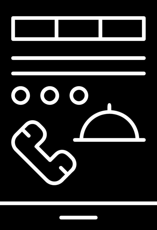 Order Food on Call Glyph Icon vector