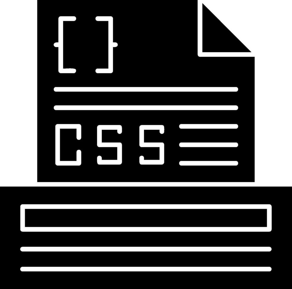 Css File Glyph Icon vector