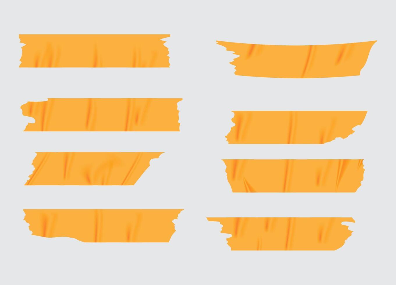 Yellow Adhesive Tape Set with Torn Edges for Scrapbooking, Notes, or Label Design vector
