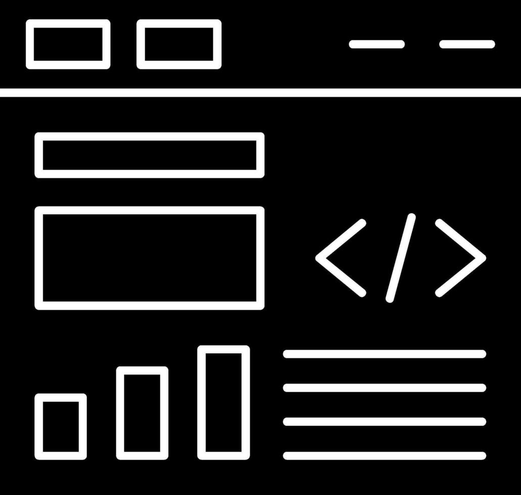 icono de glifo de implementación de código vector