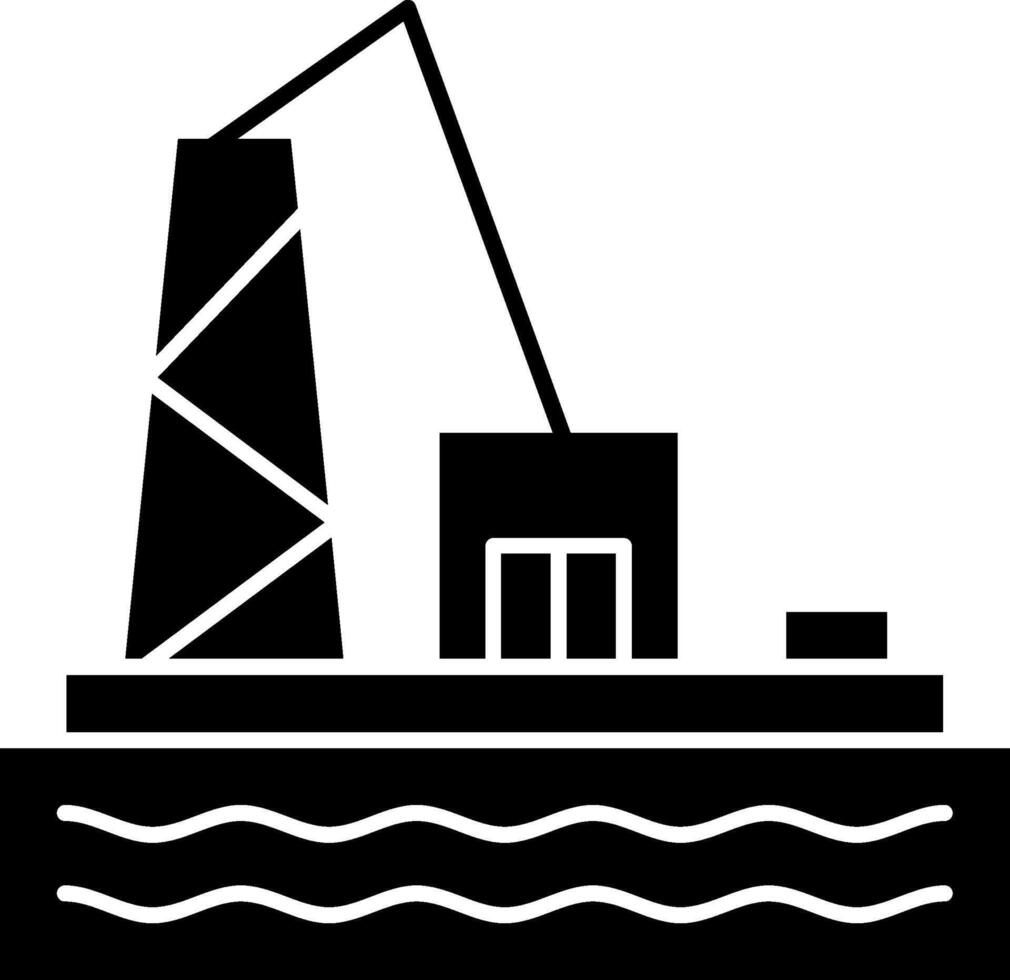 Oil Platform Glyph Icon vector