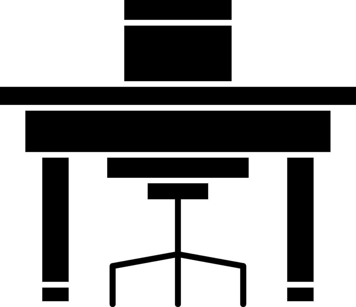 Desk Chair Glyph Icon vector