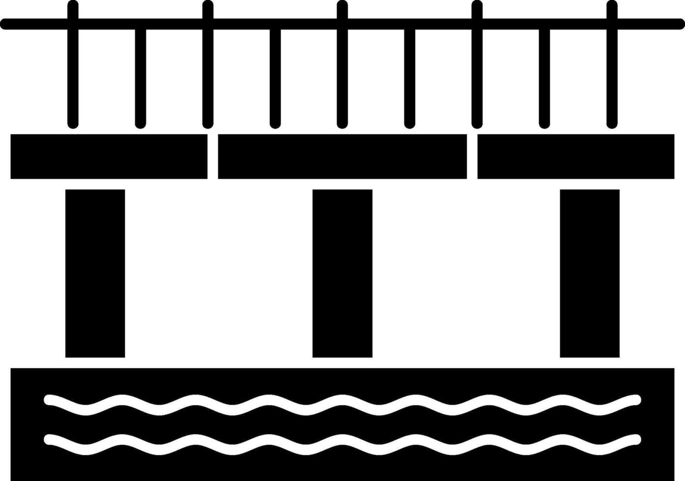 Water Bridge Glyph Icon vector
