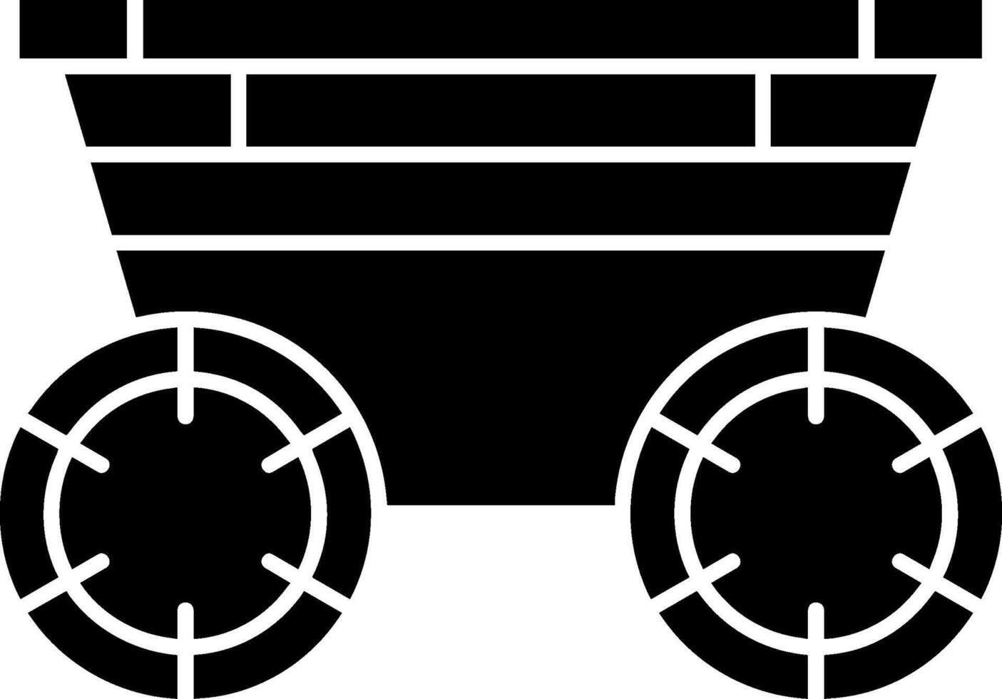 Wood Cart Glyph Icon vector