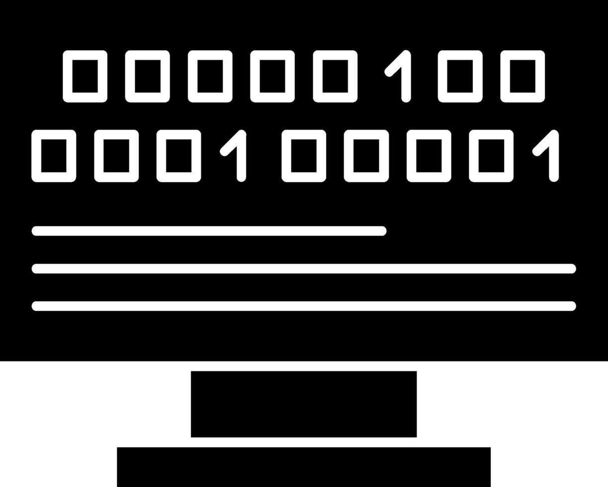 Binary Code Glyph Icon vector