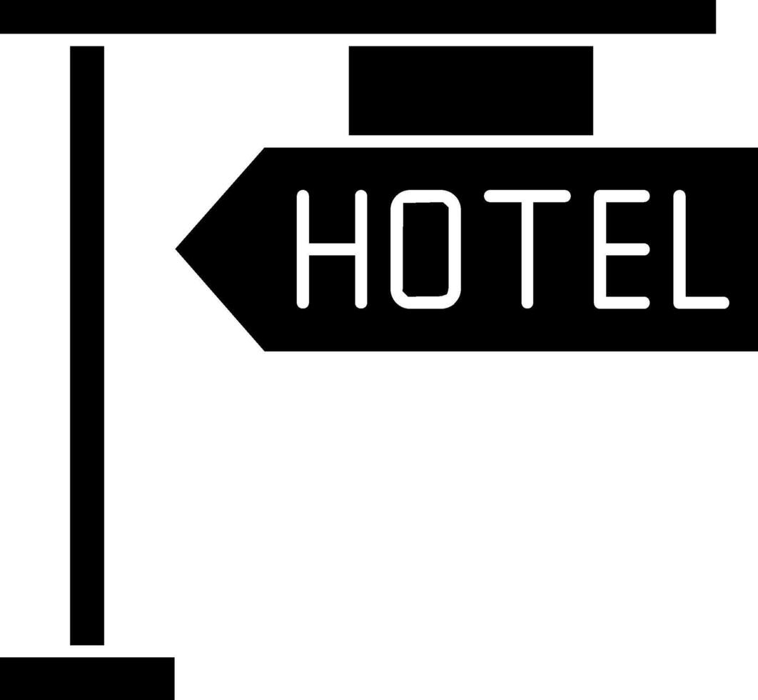 Hotel Sign Glyph Icon vector