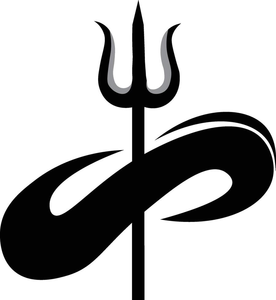 Trishul Illustration Hindu Lord Shiva's Trident Symbol for Spiritual and Religious Design vector