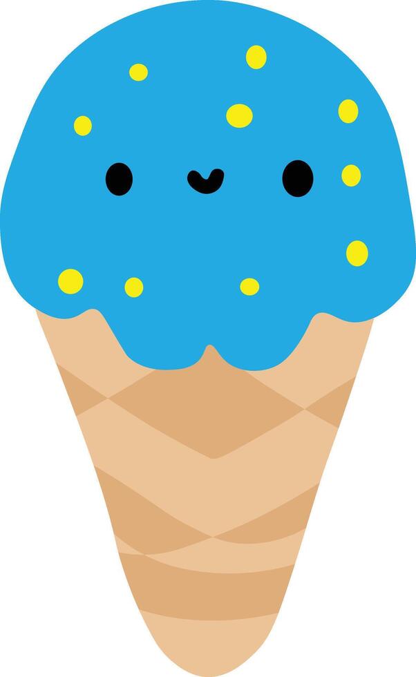 Ice Cream Cone Illustratio Sweet Dessert Clipart for Summer, Kids, and Food Design vector
