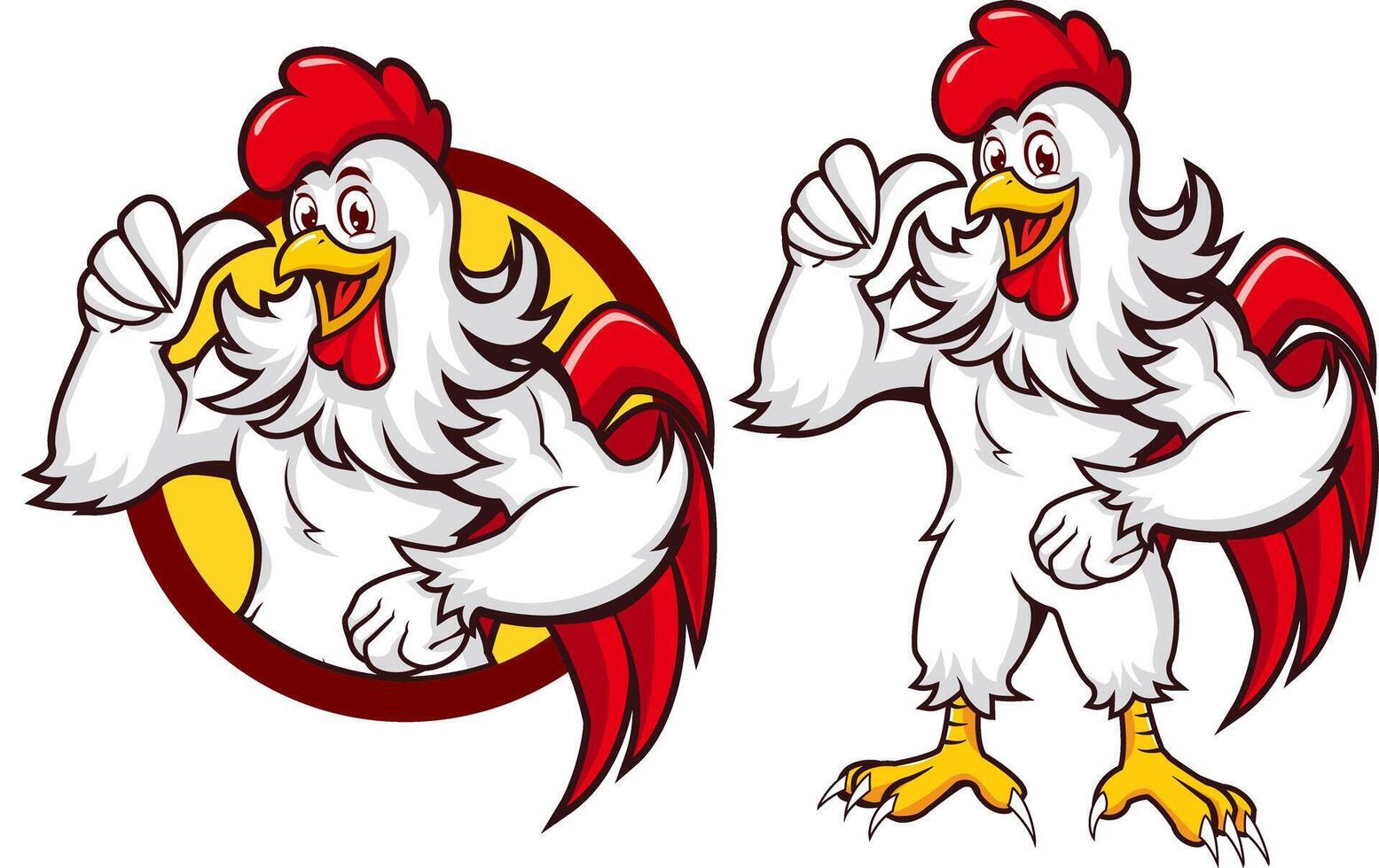 Happy Buff Chicken Character for Logo and Branding vector