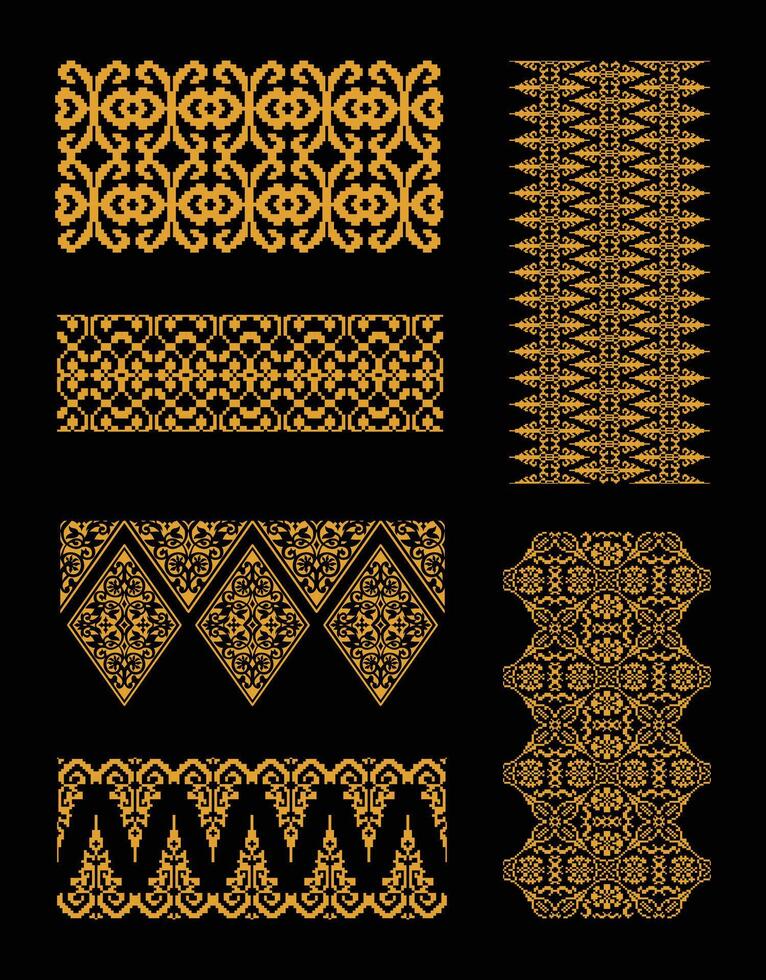 Ornate Riau Malay Traditional Border Design vector
