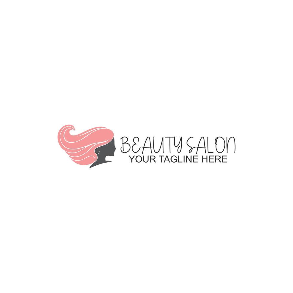 beauty logo design for salon or hair stylish with creative illustration vector