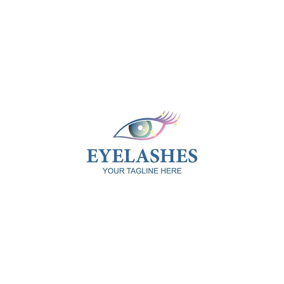 eyelash logo design for company or salon with creative illustration vector