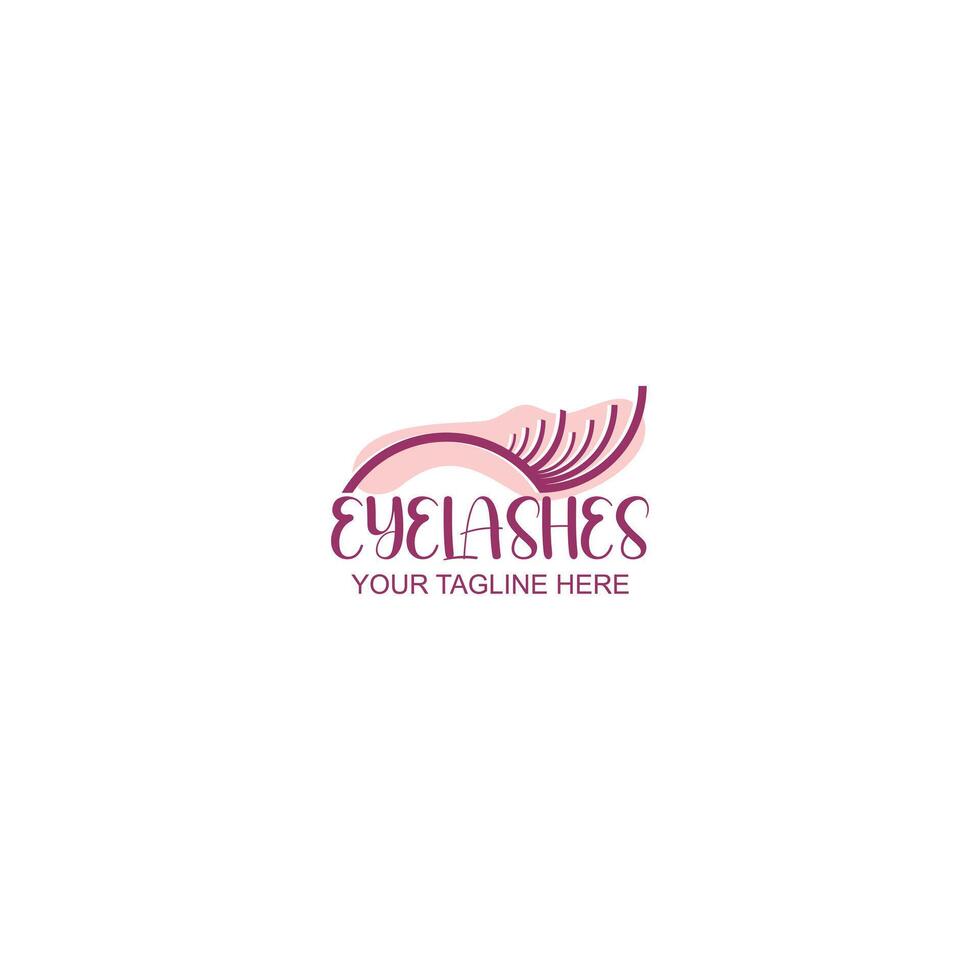 eyelash logo design for brand identity or cosmetic with creative illustration vector