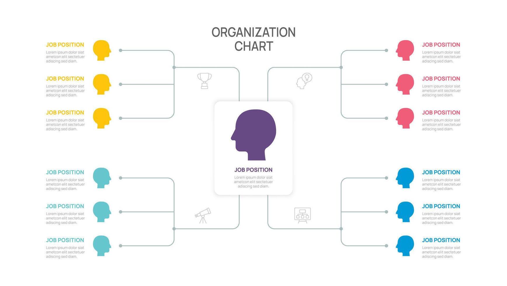 organization chart Infographic template for with business avatar icon vector