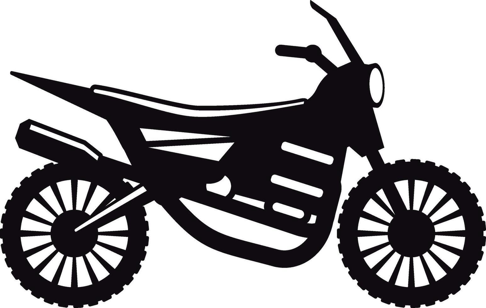 Stylish silhouette of a motocross motorcycle, embodying the thrill of speed and the spirit of freedom while capturing the adventurous essence of off road riding vector
