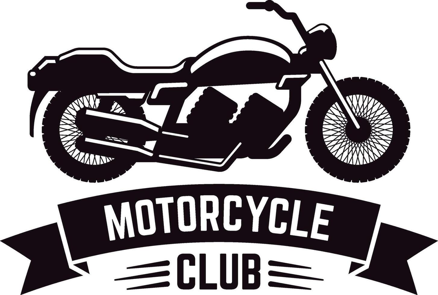 Classic motorcycle silhouette embodying the spirit of a motorcycle club, perfect for branding and apparel celebrating the vibrant motorcycle culture and strong sense of community vector