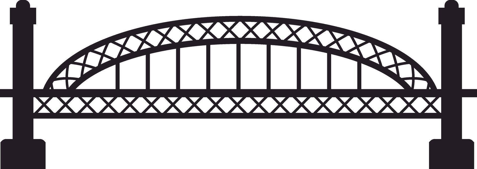 Silhouetting against a clear sky, Sydney Harbour Bridge rises majestically, highlighting its iconic architecture and intricate design, embodying a significant landmark in Australia's skyline vector