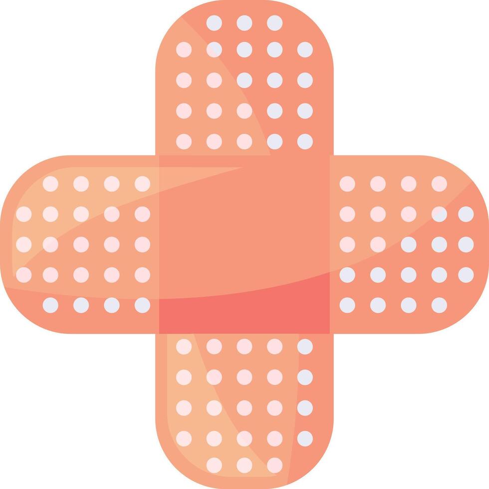 Breathable, cross shaped adhesive bandage covering and protecting skin wounds, offering essential first aid and healthcare support for effective injury management and recovery vector