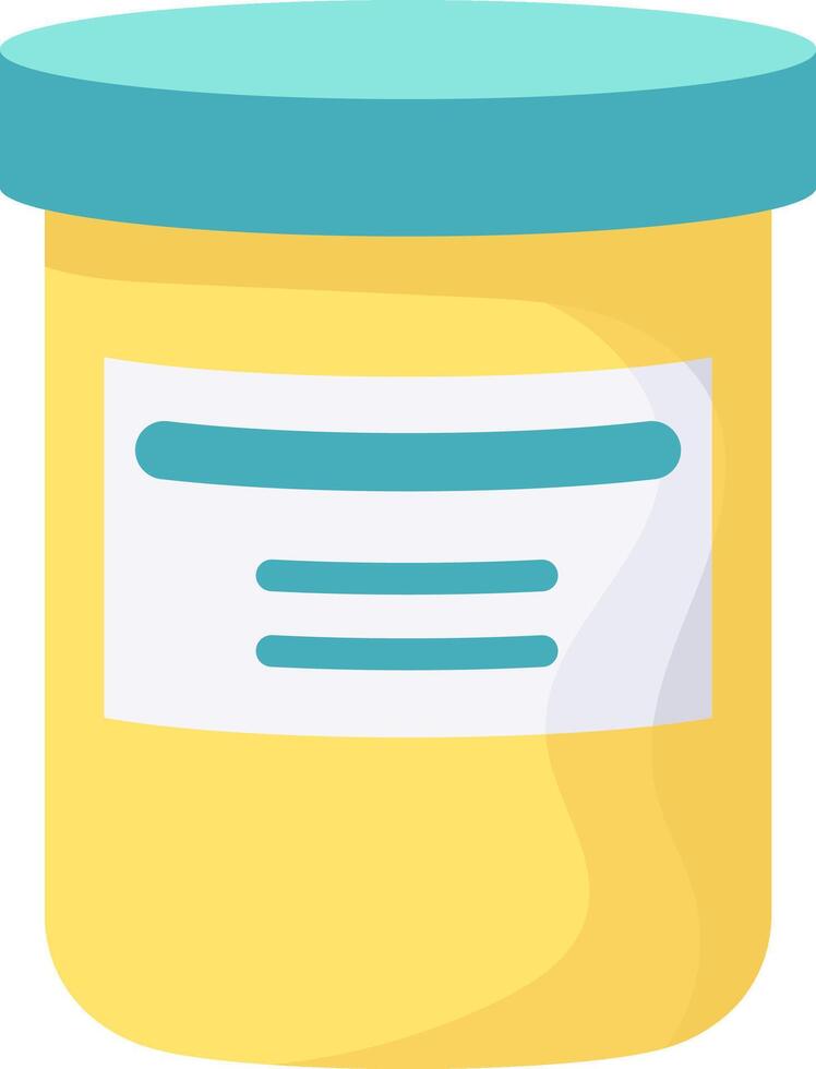 Medical container featuring a blank label and a vibrant turquoise cap, prepared for filling with essential medicine, pills, or vitamins for effective treatment and health care vector