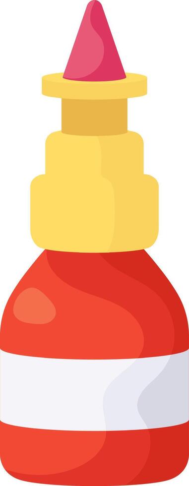 Nasal spray bottle containing medicine for relieving nasal congestion, providing quick relief from allergies, colds, and sinus infections, promoting easier breathing and overall wellness vector
