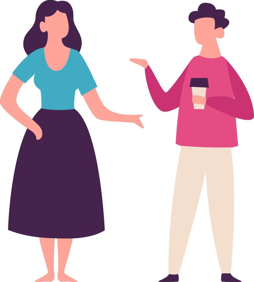 Office workers having informal conversation during work break, discussing work issues, sharing news and gossiping, enjoying coffee, relaxing and socializing vector