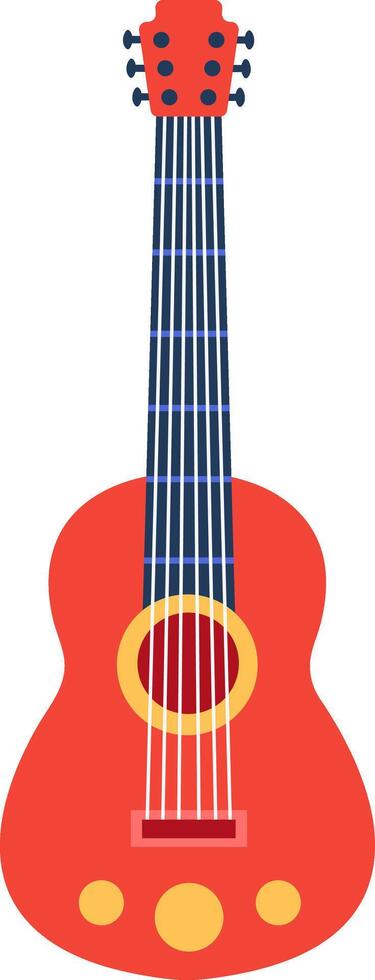 Red acoustic guitar isolated on white background representing music, entertainment, and leisure activities, perfect for illustrating musical concepts, hobbies, or cultural events vector