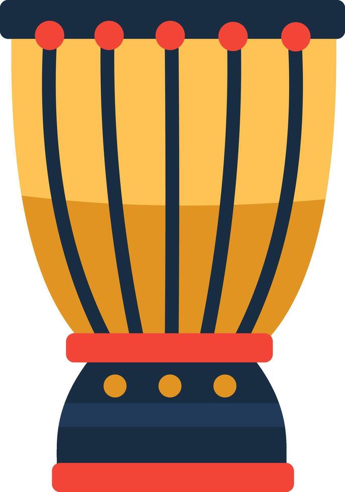 Colorful djembe drum representing rich African musical traditions, highlighting cultural heritage and rhythmic expression through vibrant artistry vector