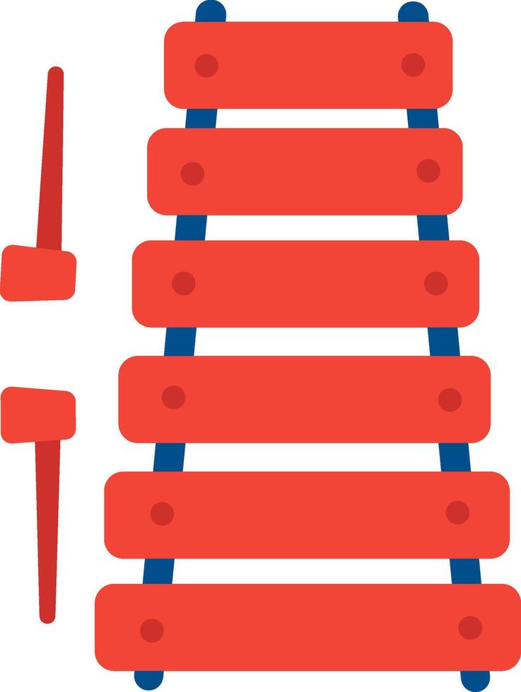 Colorful xylophone with mallets represents music education and development, promoting creativity and fun for children through playful melodies vector