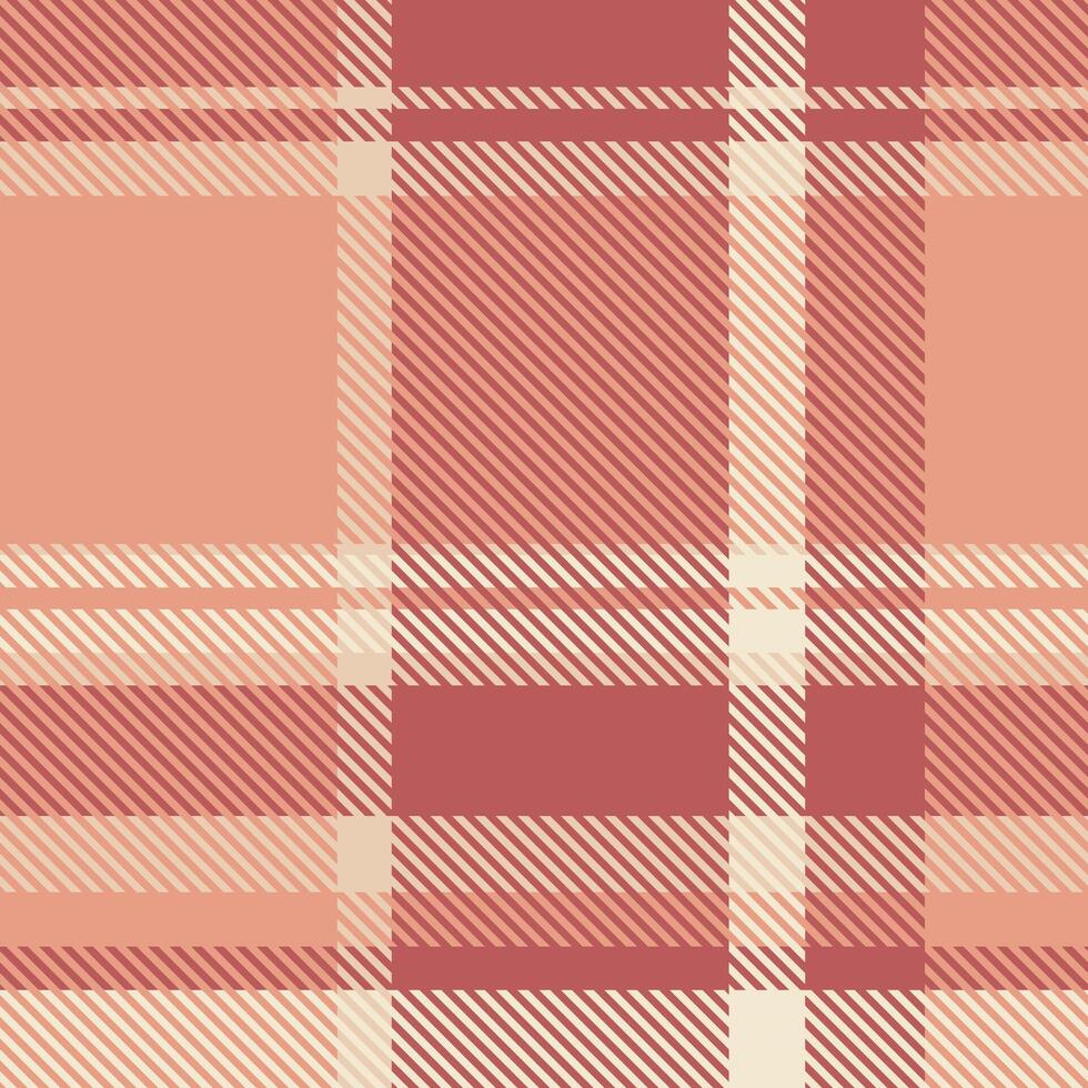 Soft blush pink and coral plaid pattern. A delicate, seamless texture ideal for fashion, home decor, or website backgrounds. Evokes feelings of warmth, comfort, and understated elegance. vector