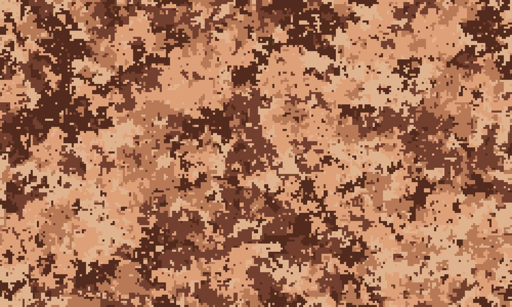 Abstract digital camouflage pattern in earthy brown and beige tones. Ideal for backgrounds, textiles, or militarythemed designs. Represents concealment, strategy, and adaptability. vector