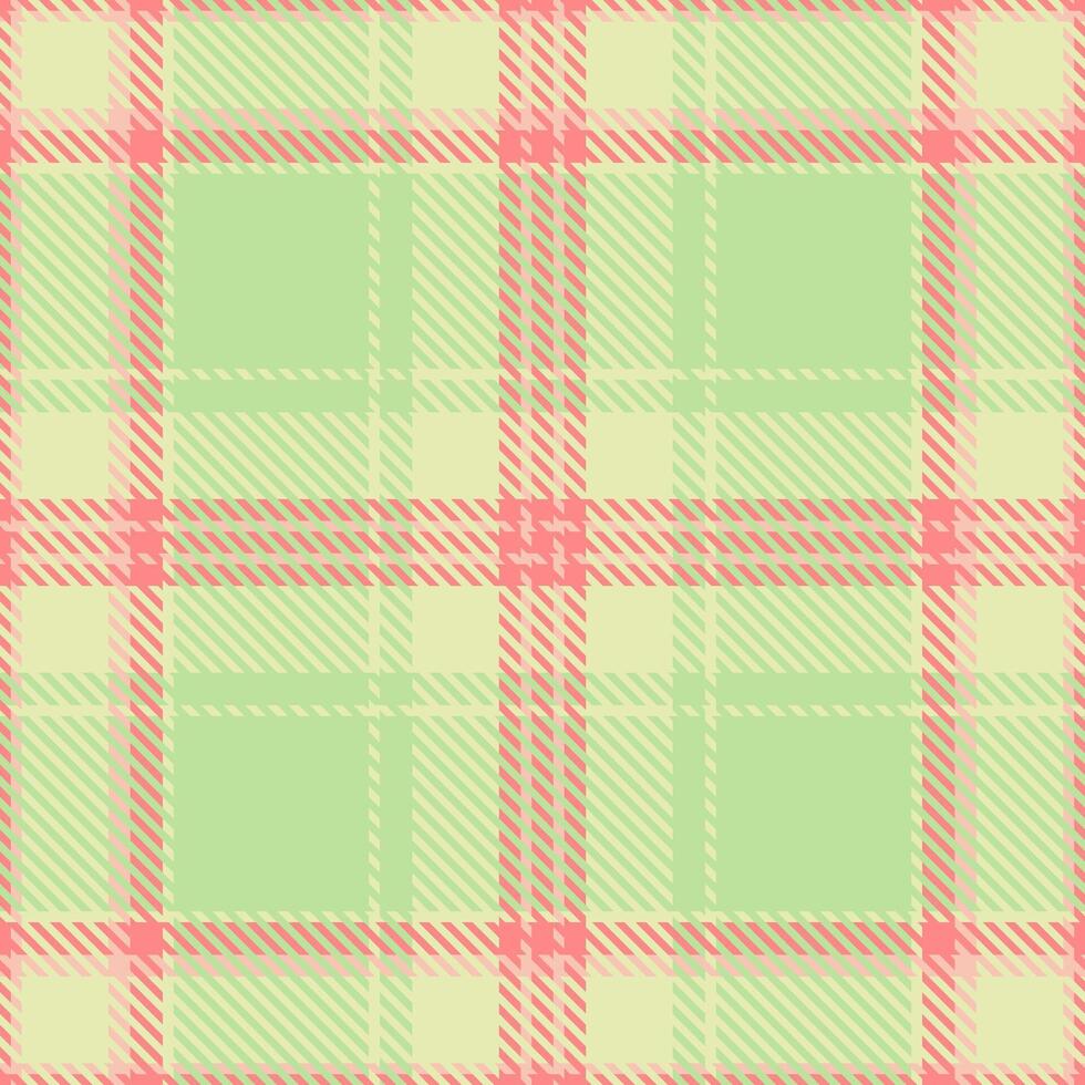Customizable seamless fabric texture, tone plaid tartan . Styling background check textile pattern in light and green colors. vector